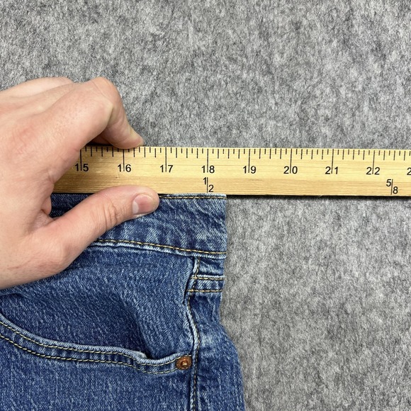 Levis 505 Jeans Mens 36x32 Blue Regular Straight Stretch Denim Pants Actual35x30 - Picture 14 of 16